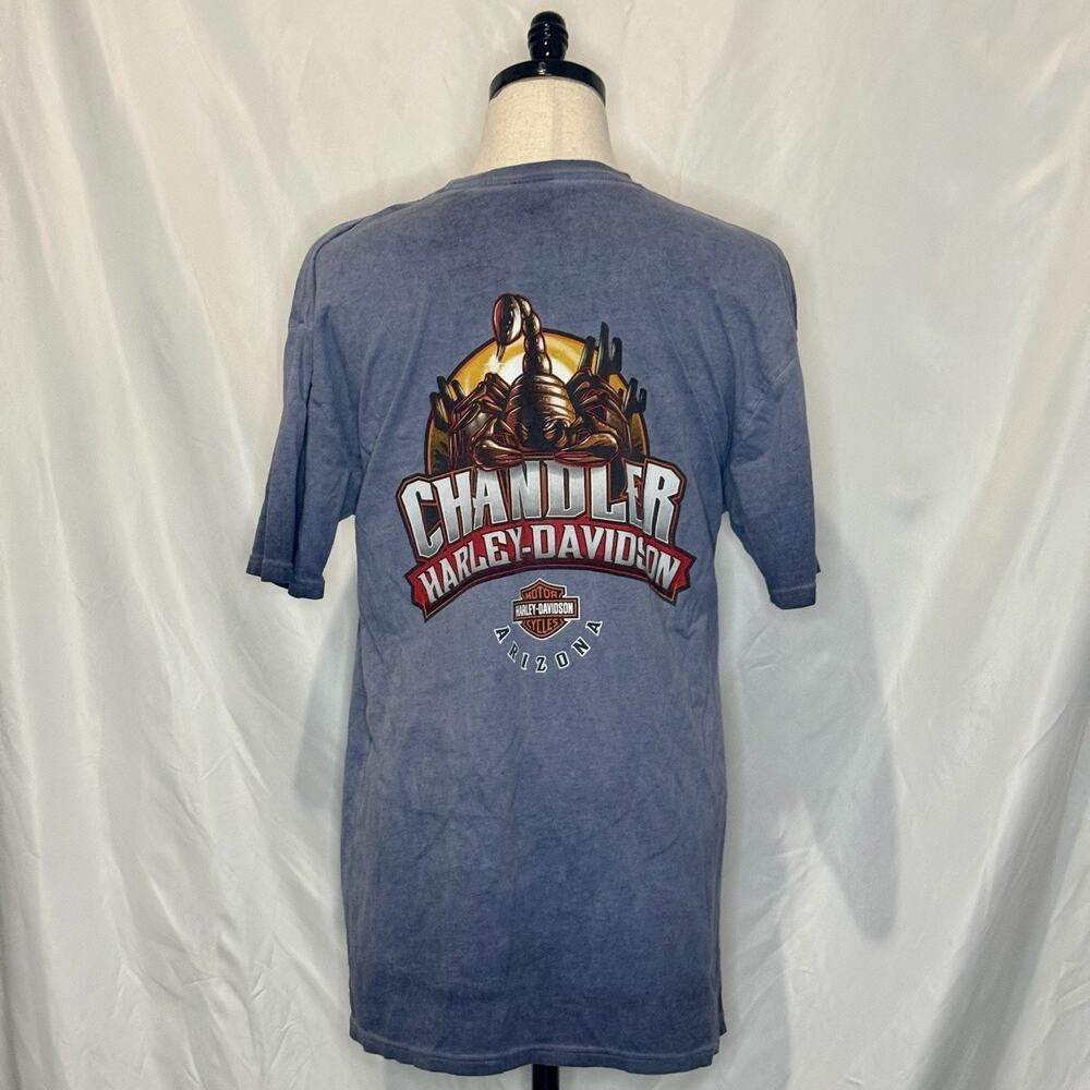 Vintage Harley Davidson Shirt Mens XL Blue Chandler Arizona Scorpion Graphic Tee - Picture 2 of 8
